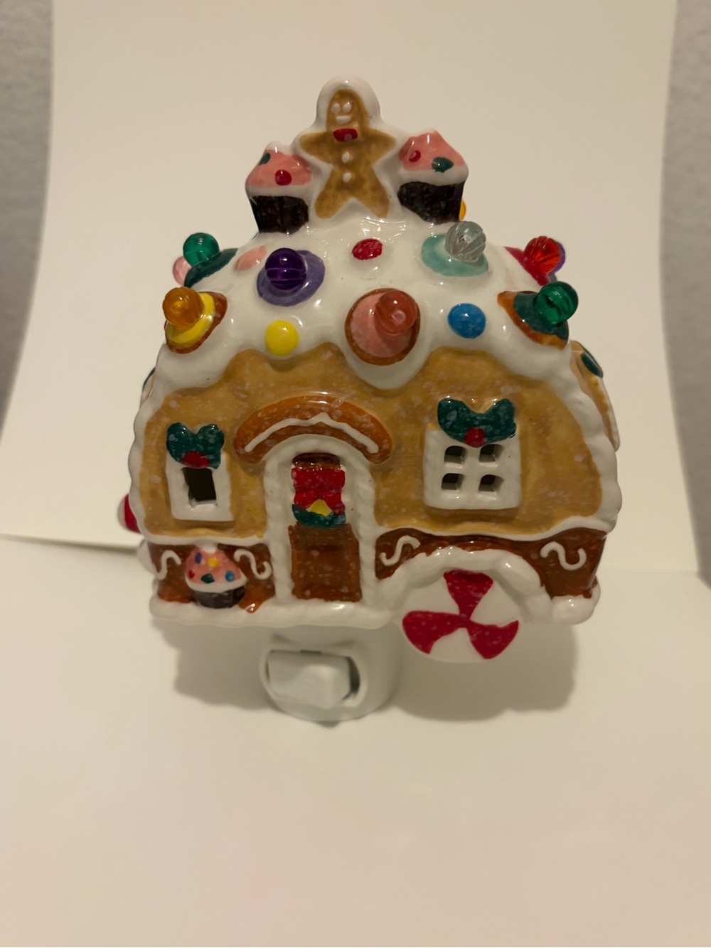 Festive Gingerbread House Plug-In Night Light - Multicolor